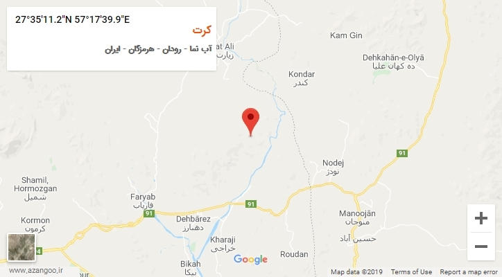 روستای کرت بر روی نقشه