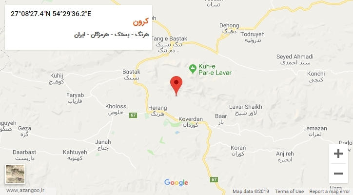 روستای کرون بر روی نقشه