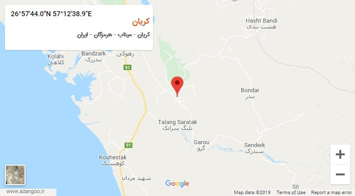 روستای کریان بر روی نقشه