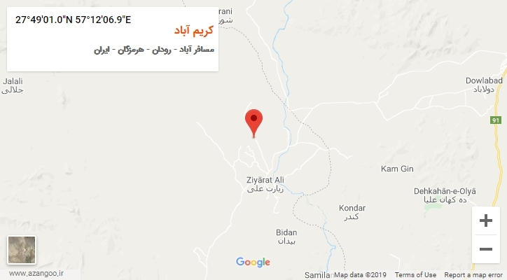 روستای کریم آباد بر روی نقشه