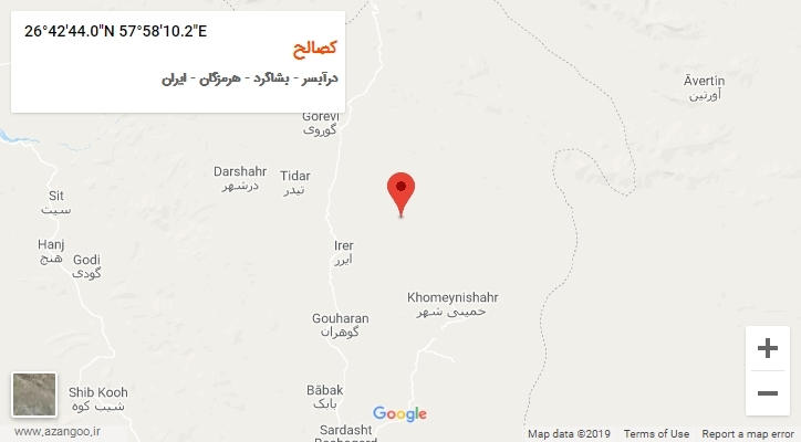 روستای کصالح بر روی نقشه
