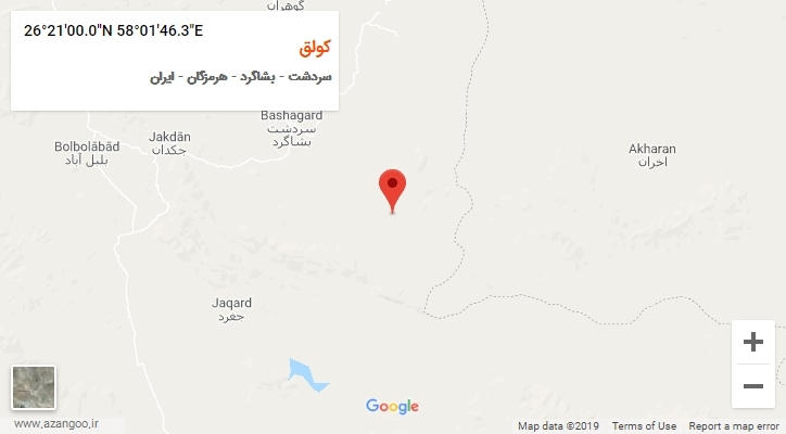 روستای کولق بر روی نقشه
