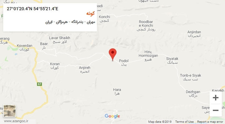 روستای کونه بر روی نقشه