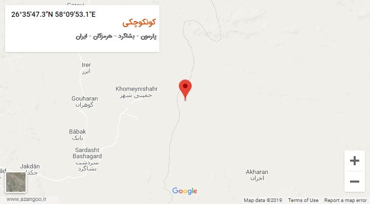 روستای کونکوچکی بر روی نقشه