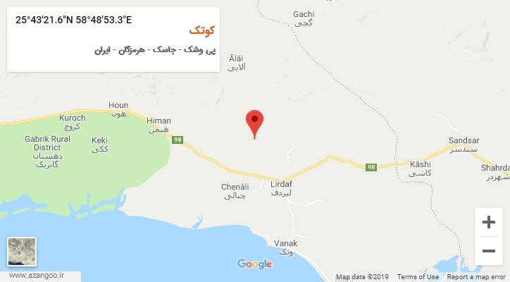 روستای کوتک بر روی نقشه