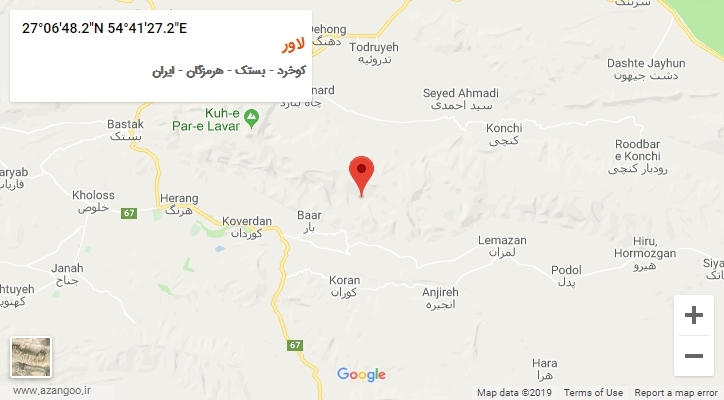 روستای لاور بر روی نقشه