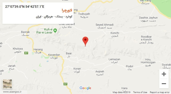 روستای لاورچرا بر روی نقشه
