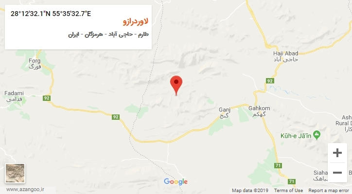 روستای لاوردرازو بر روی نقشه