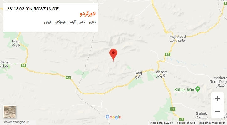 روستای لاورگردو بر روی نقشه