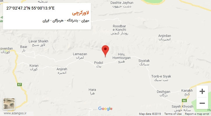 روستای لاورکرچی بر روی نقشه