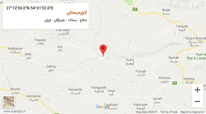 روستای لاورمیستان بر روی نقشه