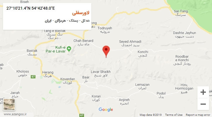 روستای لاورسفلی بر روی نقشه