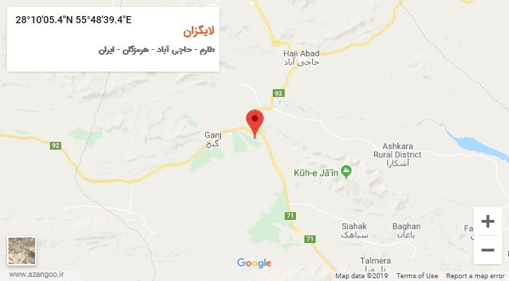 روستای لایگزان بر روی نقشه