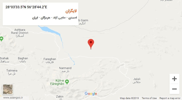 روستای لایگزان بر روی نقشه