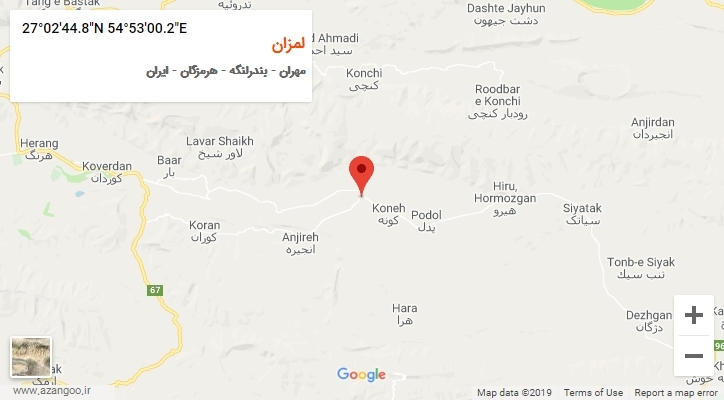 روستای لمزان بر روی نقشه