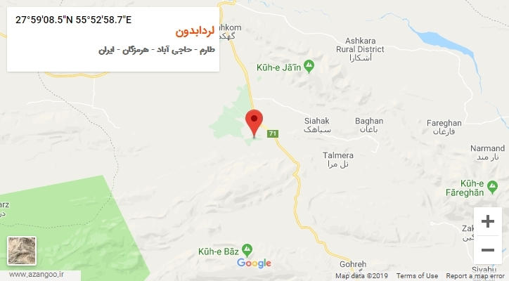 روستای لردابدون بر روی نقشه