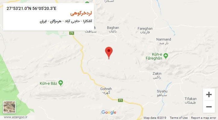 روستای لردخرکوهی بر روی نقشه