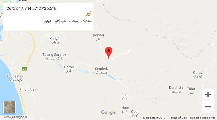 روستای لور بر روی نقشه