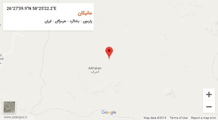 روستای مانیکان بر روی نقشه