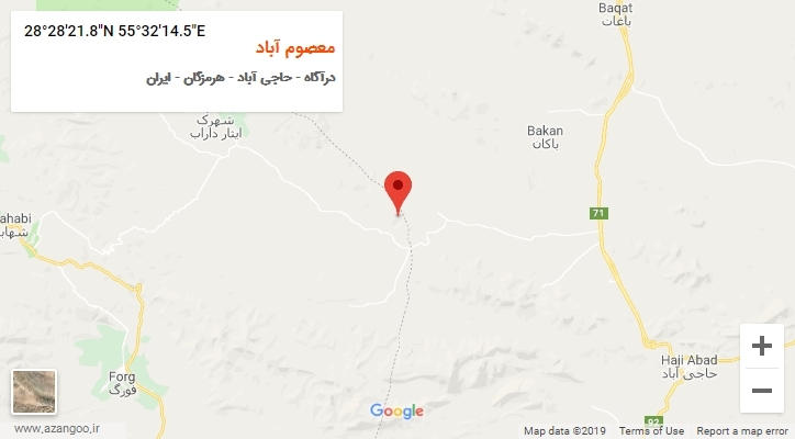 روستای معصوم آباد بر روی نقشه