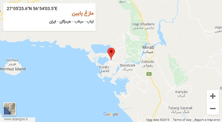 روستای مازغ پایین بر روی نقشه
