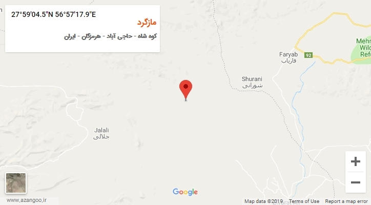 روستای مازگرد بر روی نقشه