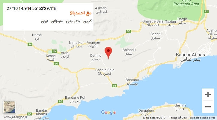 روستای مغ احمدبالا بر روی نقشه