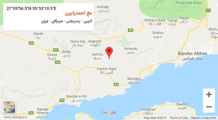 روستای مغ احمدپایین بر روی نقشه
