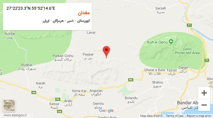 روستای مغدان بر روی نقشه