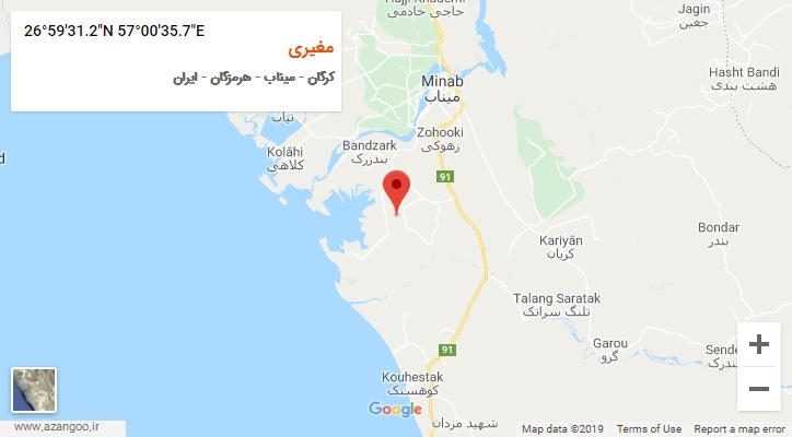 روستای مغیری بر روی نقشه