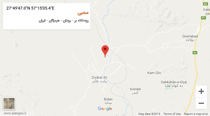 روستای محبی بر روی نقشه
