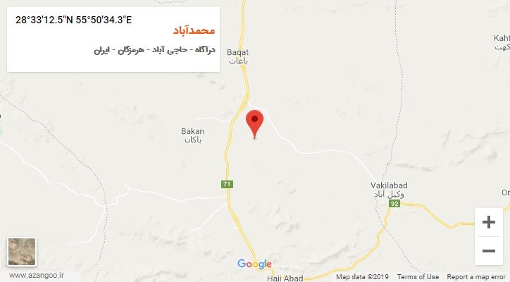 روستای محمدآباد بر روی نقشه