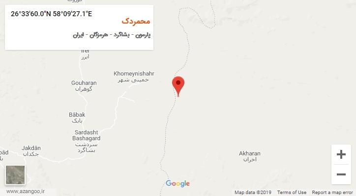 روستای محمردک بر روی نقشه