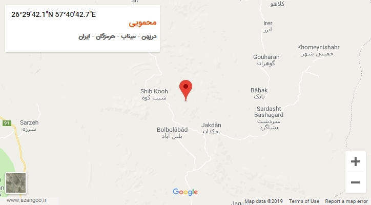 روستای محمویی بر روی نقشه