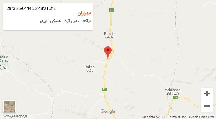 روستای مهراران بر روی نقشه