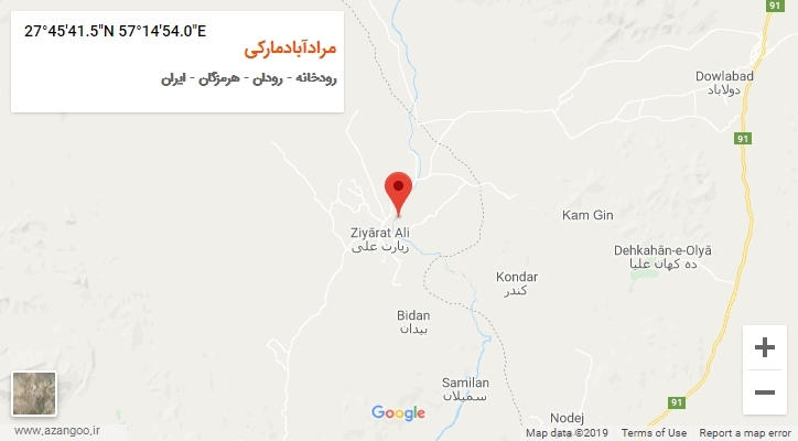 روستای مرادآبادمارکی بر روی نقشه