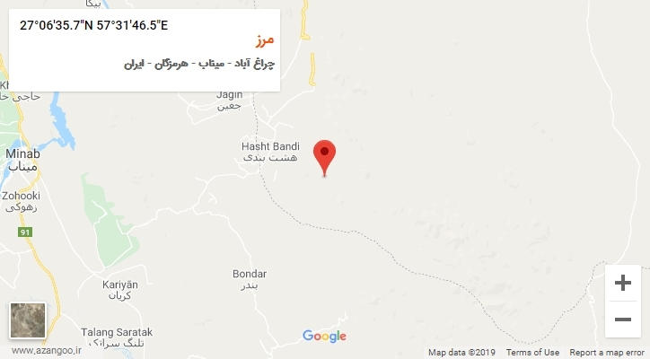 روستای مرز بر روی نقشه