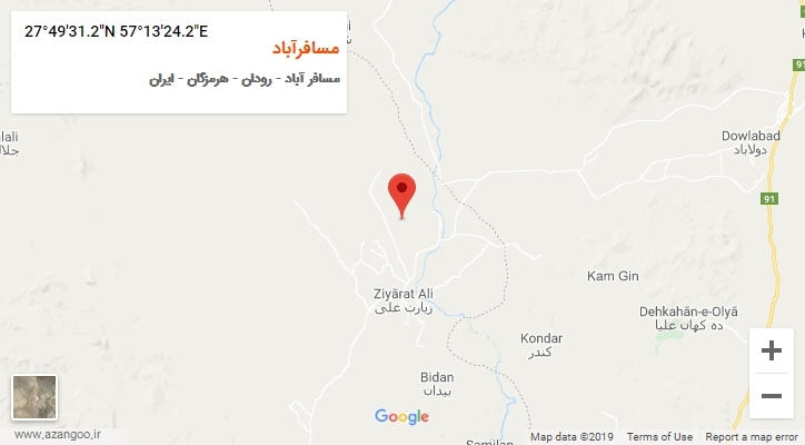 روستای مسافرآباد بر روی نقشه