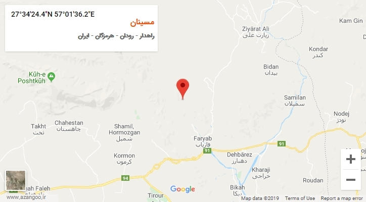 روستای مسینان بر روی نقشه