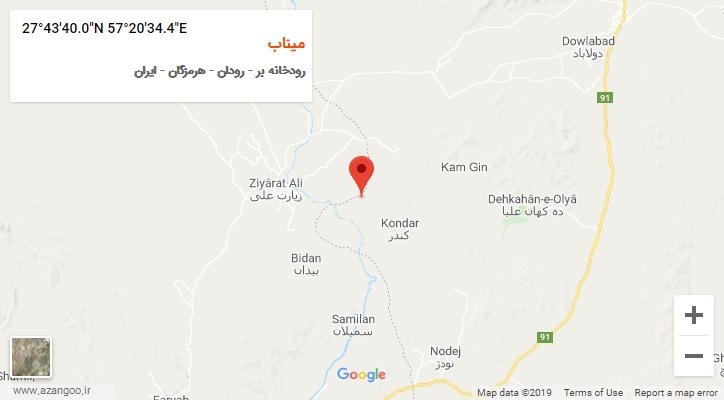 روستای میناب بر روی نقشه