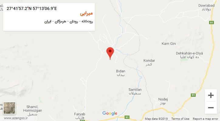 روستای میرابی بر روی نقشه