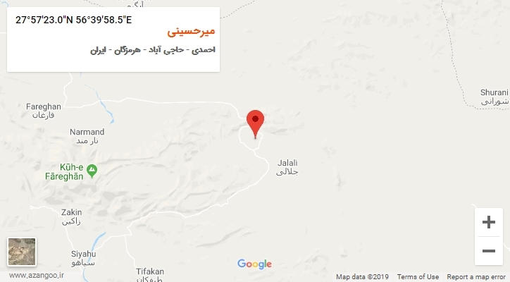 روستای میرحسینی بر روی نقشه