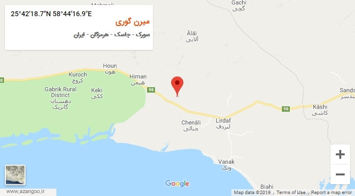 روستای میرن گوری بر روی نقشه