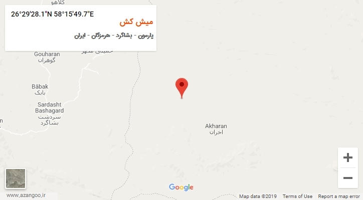 روستای میش کش بر روی نقشه