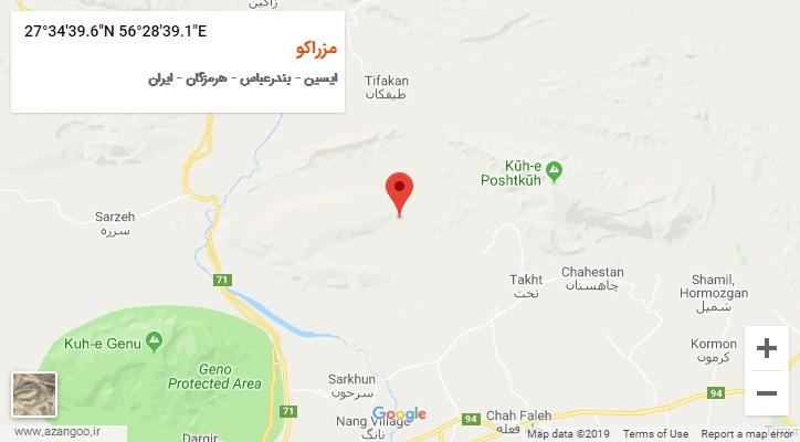 روستای مزراکو بر روی نقشه