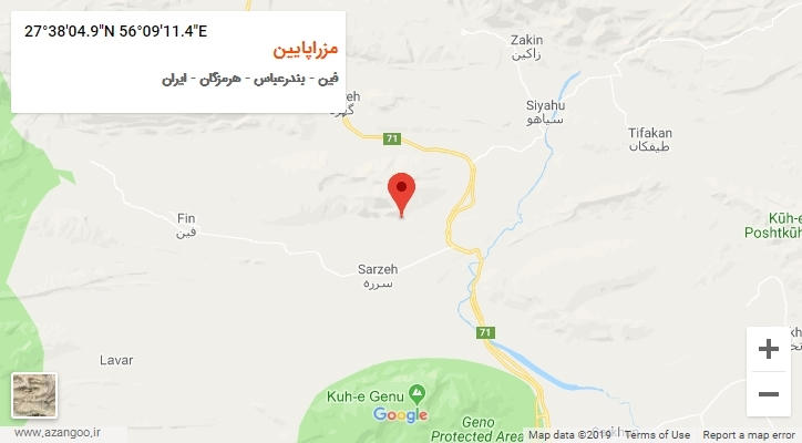 روستای مزراپایین بر روی نقشه