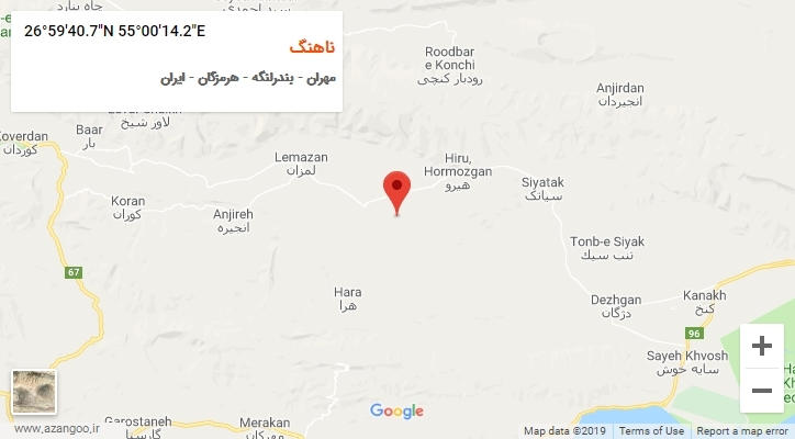 روستای ناهنگ بر روی نقشه