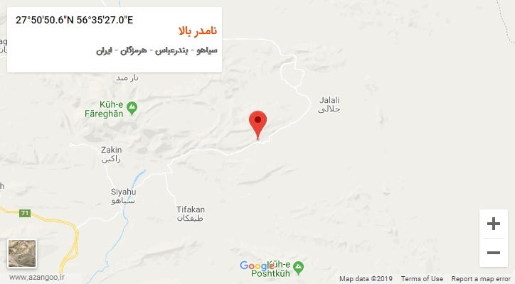 روستای نامدر بالا بر روی نقشه