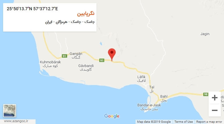 روستای نگرپایین بر روی نقشه