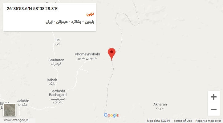 روستای نهی بر روی نقشه